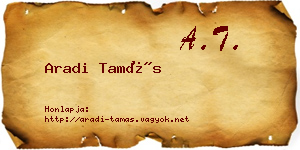 Aradi Tamás névjegykártya